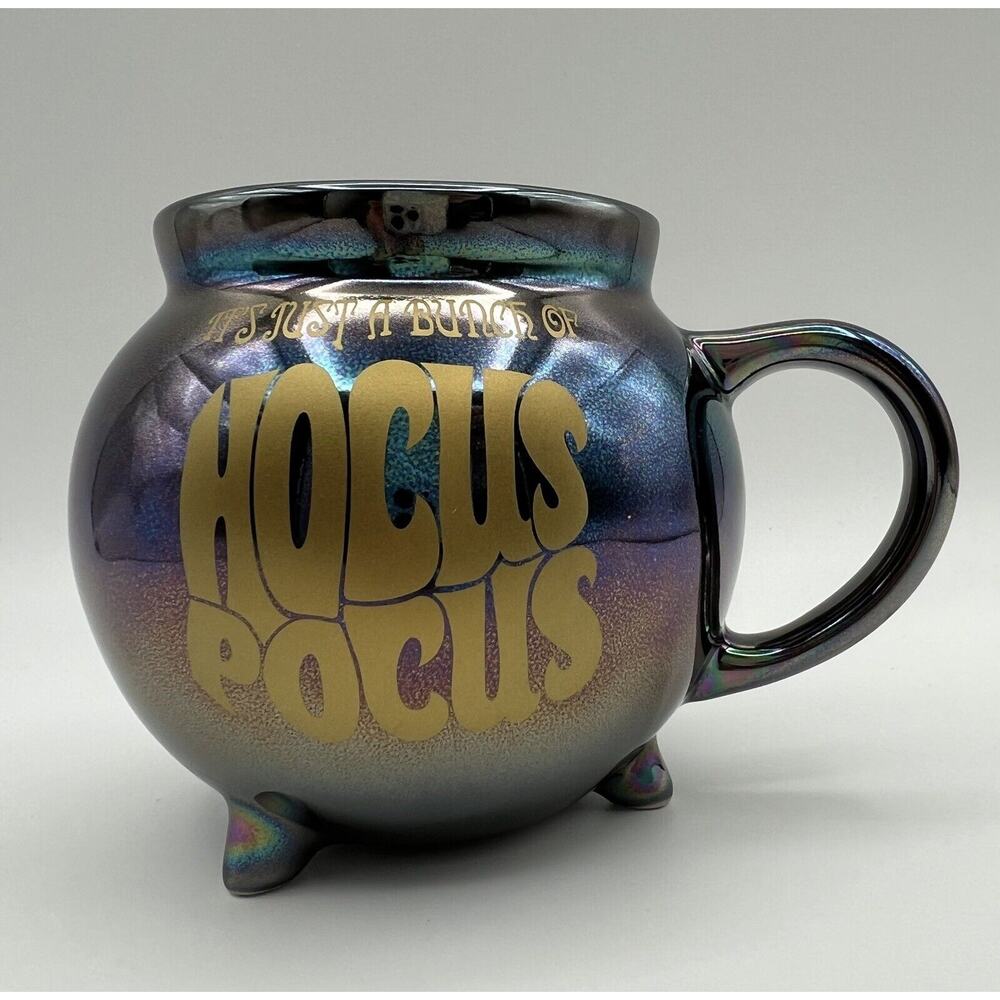 Disney Hocus Pocus 4” Iridescent Ceramic Footed Cauldron Mug